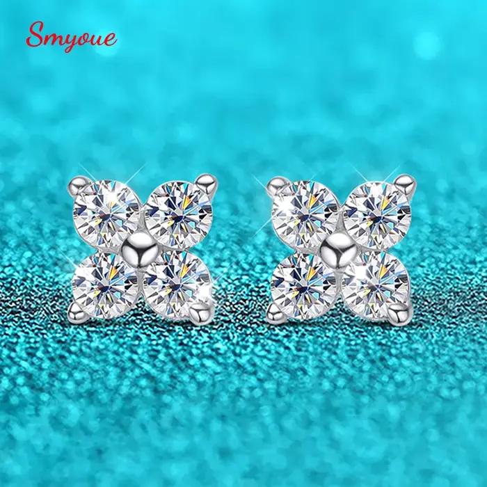 Smyoe-Boucles d'Oreilles en Moissnaite pour Femme