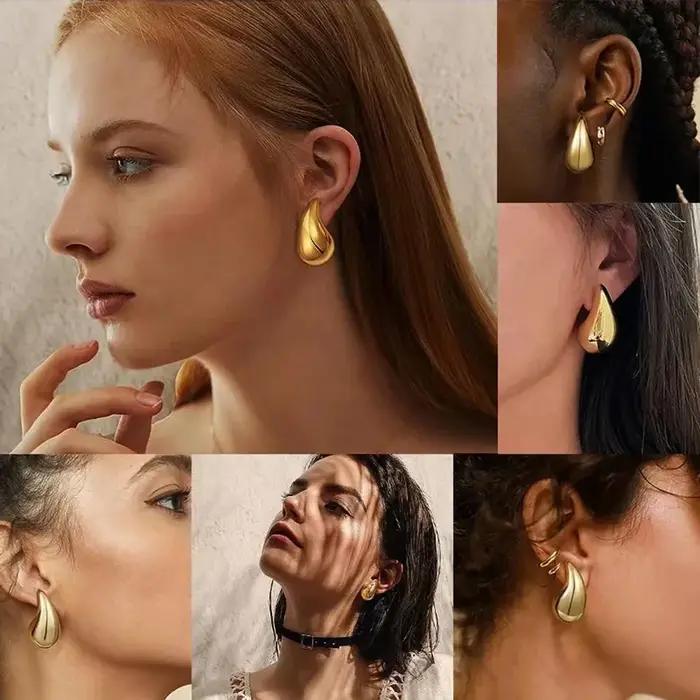 Boucles d'Oreilles en Argent Sterling 925 et Or de 12/14/18mm