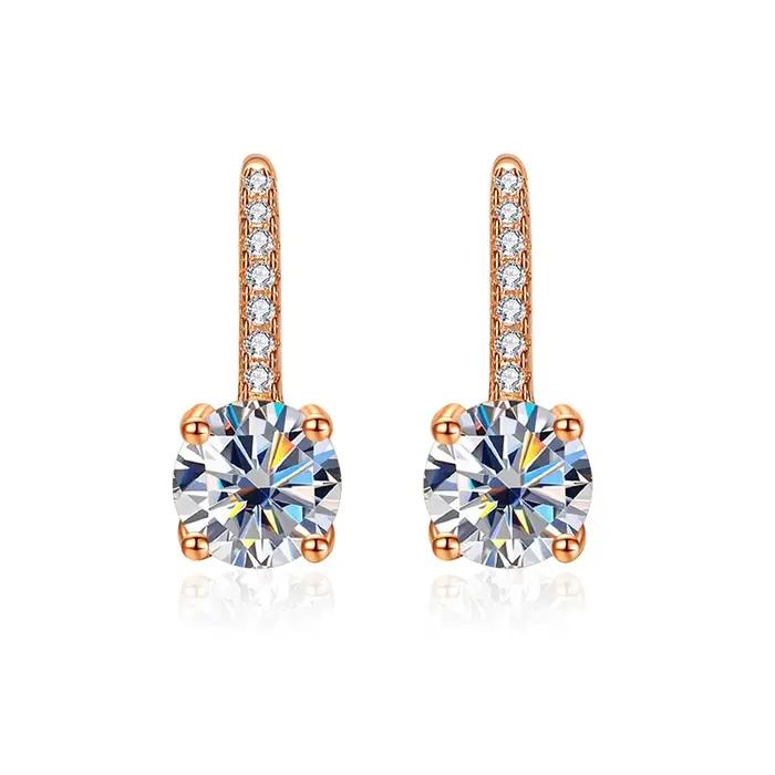 PomerceJelly-Boucles d'oreilles en diamant Moissanite pour femme