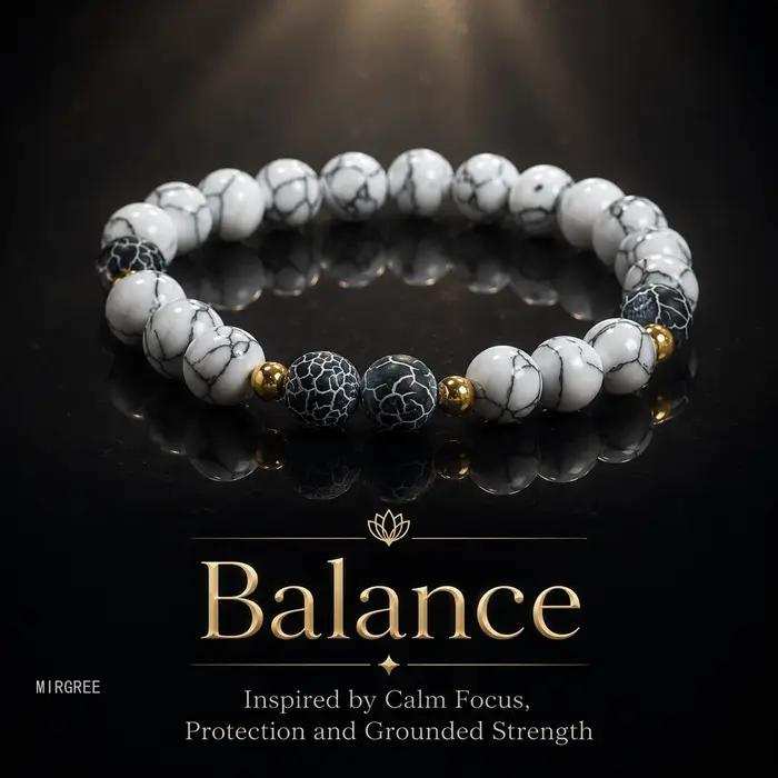 Bracelet extensible de style bohème de 8 mm avec perles blanches - Conception confortable et élastique