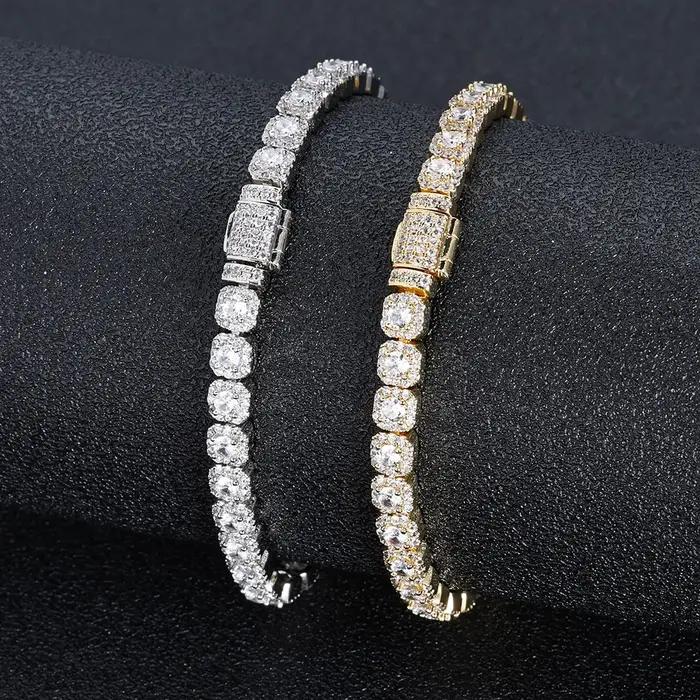 Bracelet chaîne de Tennis glacé de 5mm