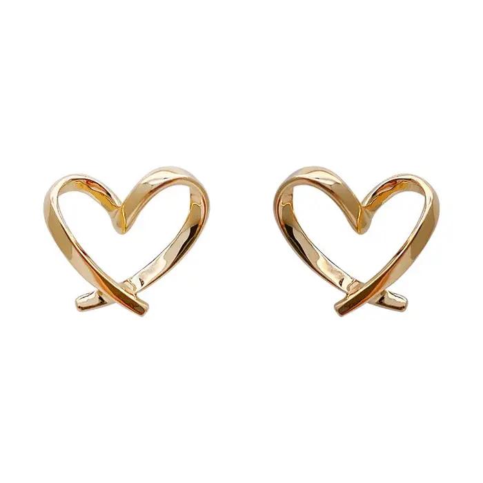 Boucles d'oreilles en forme de cœur pour femmes, bijoux de qualité, accessoires de fête, charme princesse, 2022