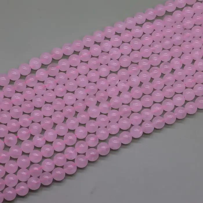 Perles rondes en pierre Rose naturelle, Quartz Rose, pour vêtements, cristaux et pierres de guérison, perles, bricolage, fabrication artisanale faite à la main