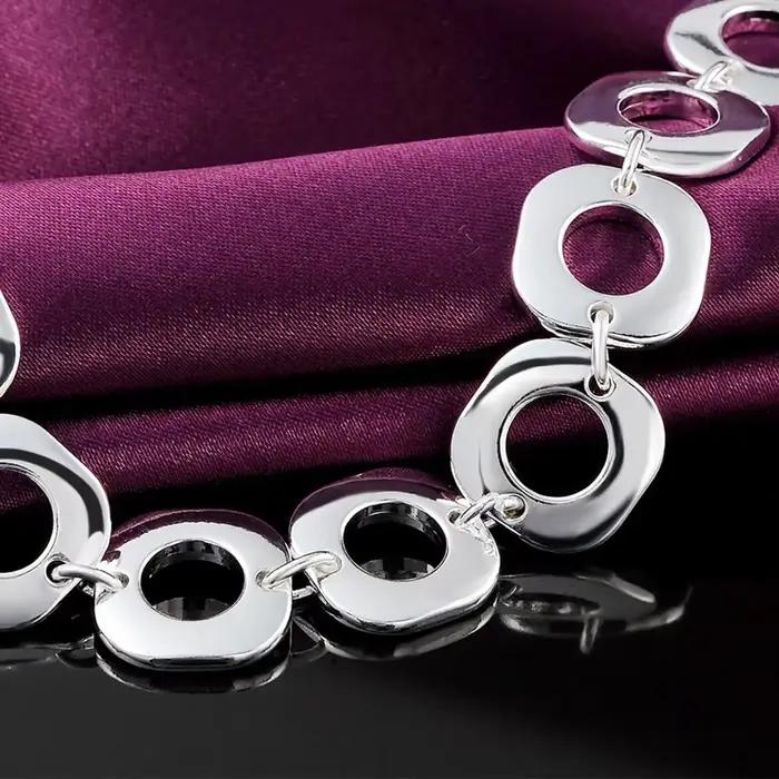 Bracelet en argent sterling 925 avec motif géométrique pour femmes et hommes, bijou moderne et élégant pour toutes les occasions