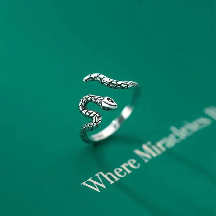 Nouveauté : bagues serpent en argent sterling 925 pour femmes, accessoires de bijoux de luxe, bijout