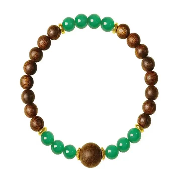 Bracelet de perles en bois d'agar fait à la main
