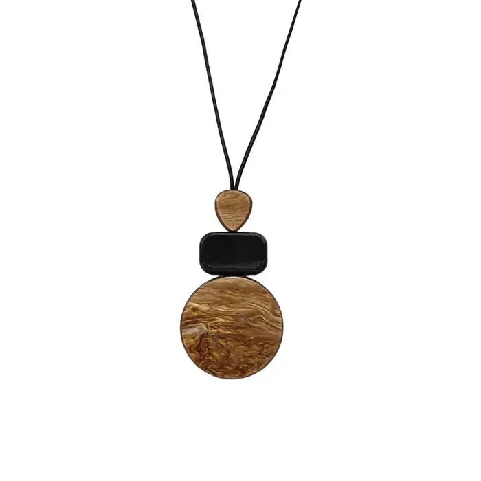 Collier bohème long avec pendentif géométrique acrylique pour femmes occasions sociales partis élégance unique style original