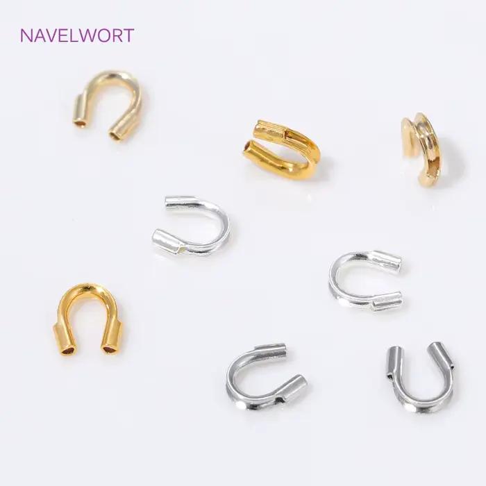 50/100 pièces 18K plaqué or laiton fil garde gardien protecteurs boucles U forme fermoirs connecteur