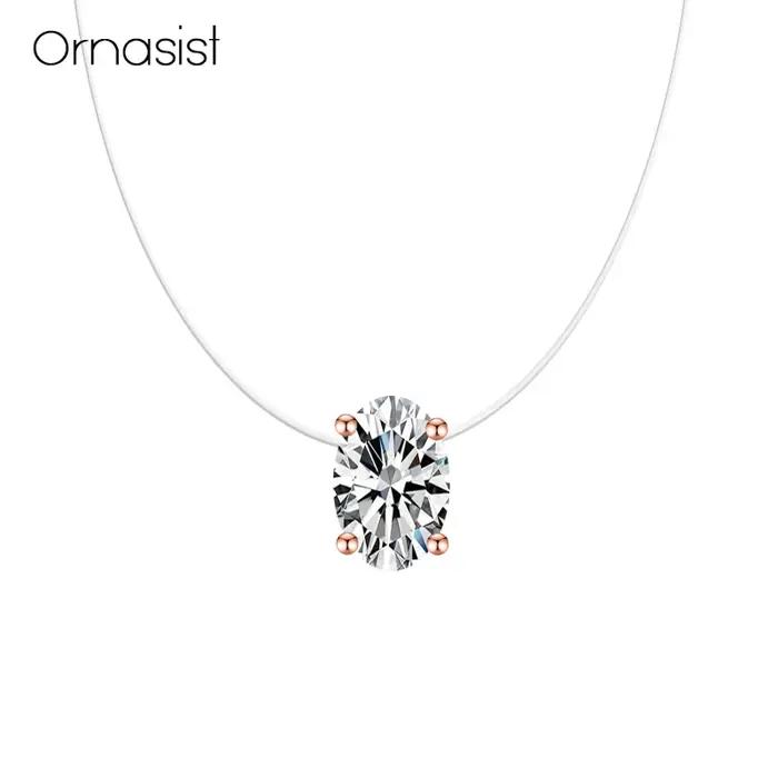 Collier de luxe en Zircon ovale AAA pour femmes