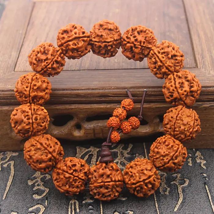18mm 5 Mukhi Rudraksha Mala chapelet Bracelet Bodhi bouddhisme tibétain