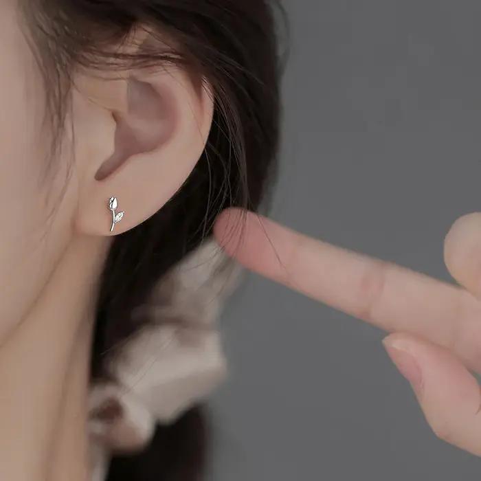REETI 925 boucles d'oreilles tulipe en argent Sterling pour femmes filles cadeau mode chaude