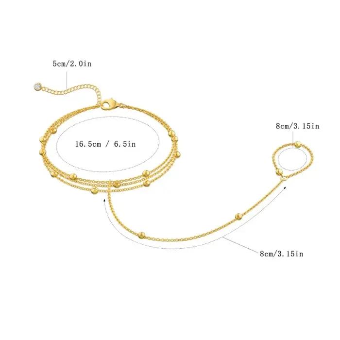 Bracelet en acier inoxydable plaqué or 14 carats pour femmes