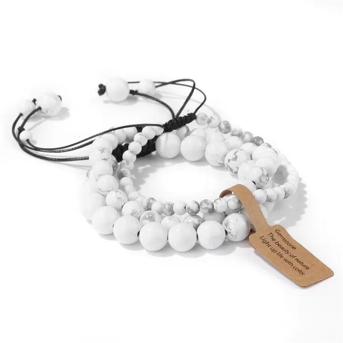 Bracelets minimalistes en Amazonite véritable pour femmes et hommes