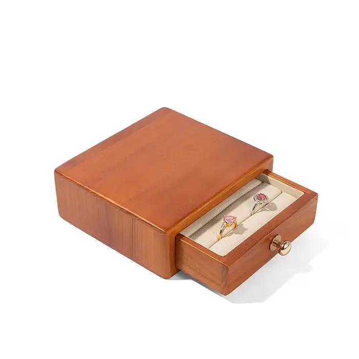 Boîtes à bijoux rétro en bois, boîte de rangement Portable pour bagues et bracelets, conteneur d'org
