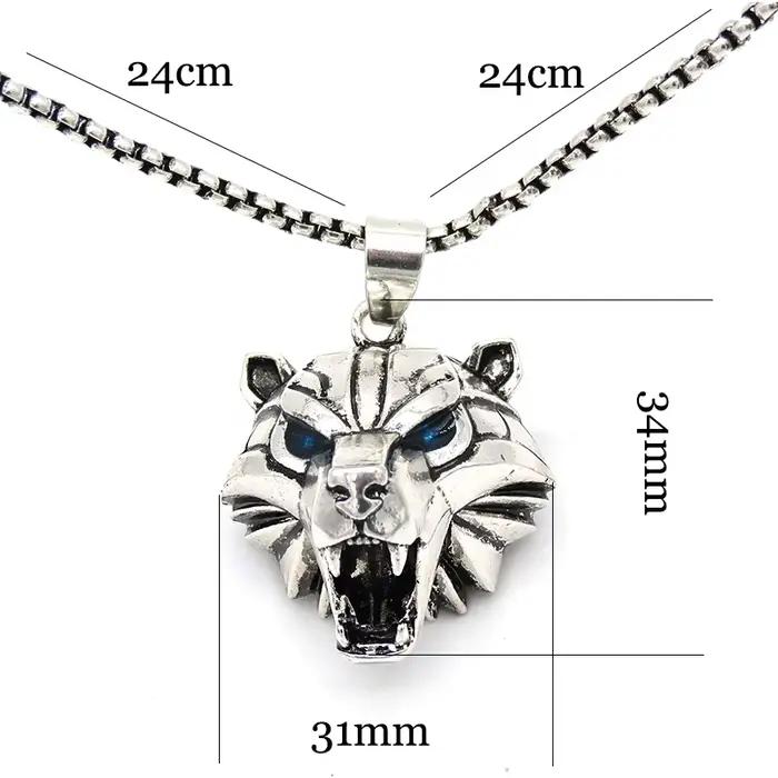 Collier pendentif ours chat animal sauvage pour femmes et hommes, bijoux gothiques vintage, jeu de magicien, luxe, biscuits, 2 pièces