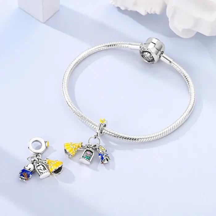 Pendentif Breloque Perle Trois Pièces Belle Princesse