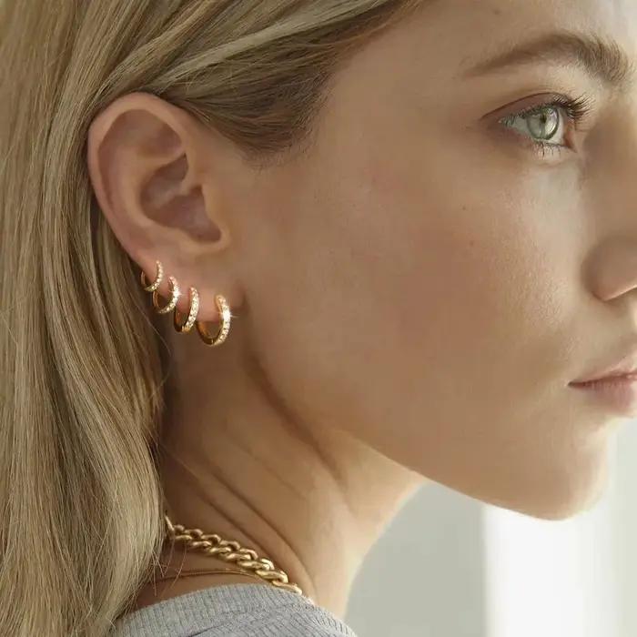 Petites boucles d'oreilles créoles en argent Sterling 925