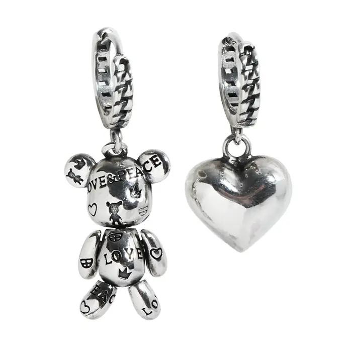 Boucles d'oreilles ours en argent Sterling 925