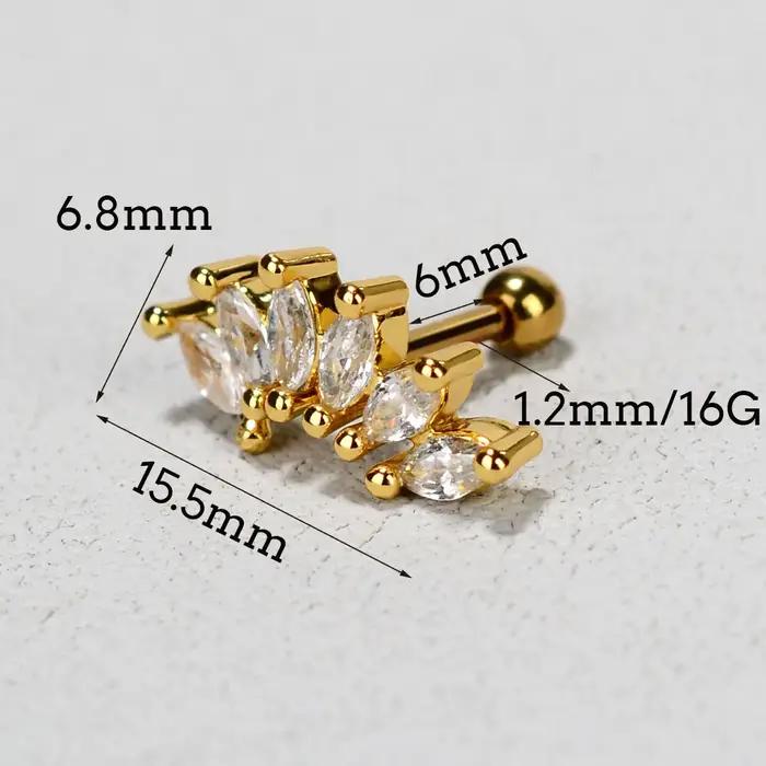 Boucle d'oreille piercing en acier inoxydable pour femme