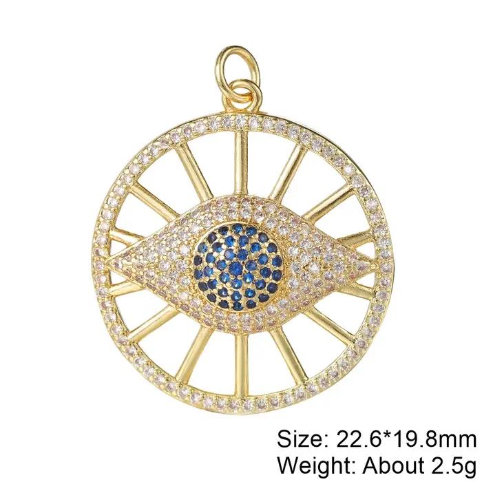 Juya Breloques Hamsa Fatima et Œil Turc Grec en émail coloré plaqué or 18 carats pour la fabrication