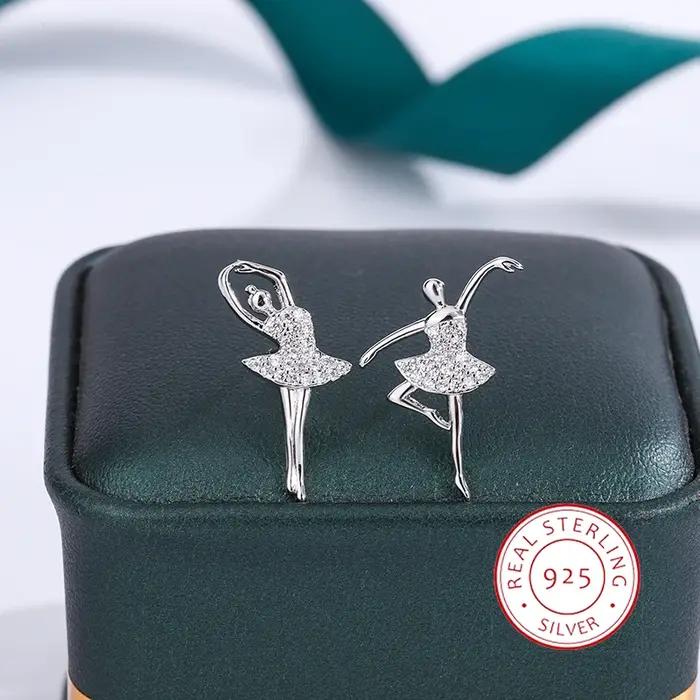 Glamour paillettes ballerine boucles d'oreilles Ballet fille bouchons d'oreilles exquise fée femmes