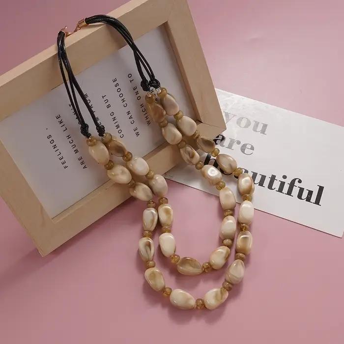 Collier de perles multicouches bohème pour femmes