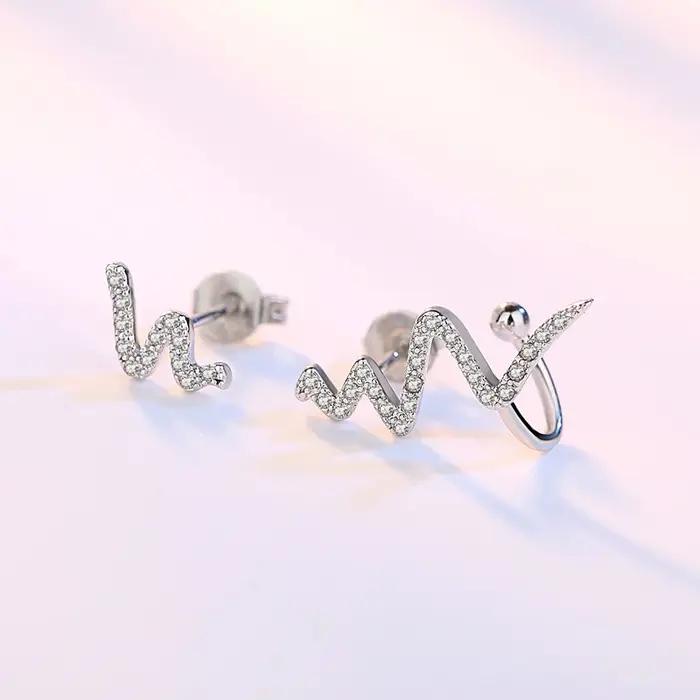 Boucles d'Oreilles en Argent Sterling 925 Punk Rock Tendance pour Femmes Soirées Élégantes Audacieuses