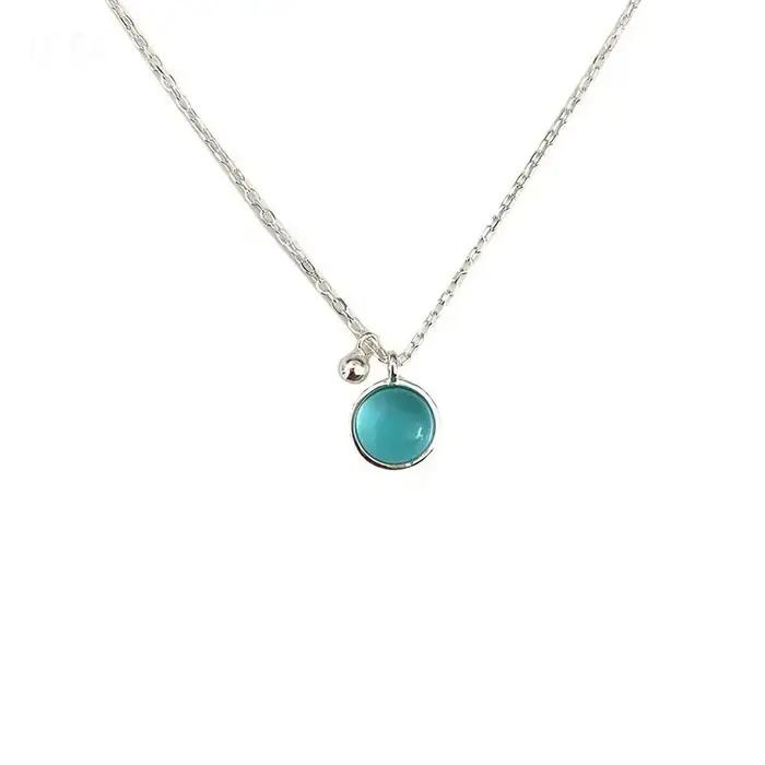 Pendentif Bleu Cristal Elegant Romantique Femme Mariage Anniversaire Soirée Gala Collier Cadeau Special