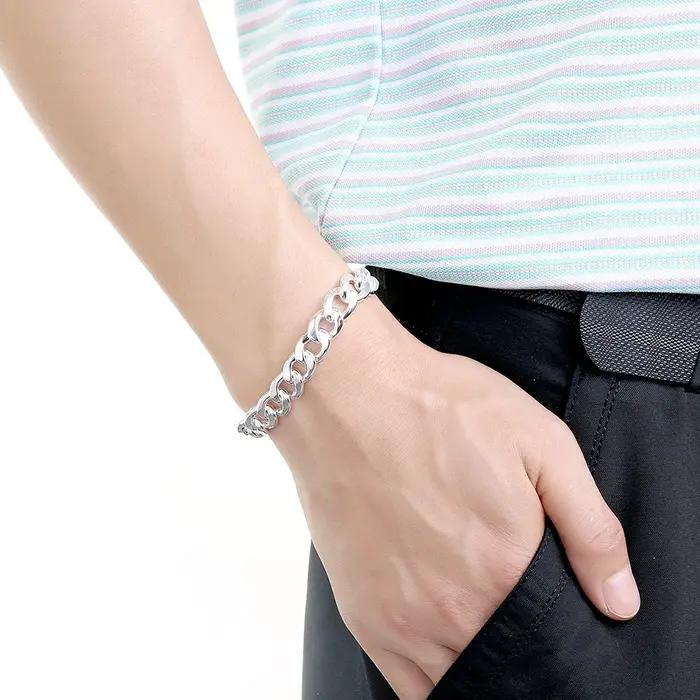 Bracelets en argent regardé 925 pour hommes et femmes