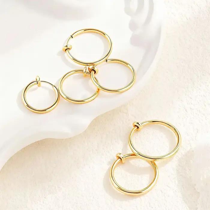 1 paire de boucles d'oreilles à clip sans douleur pour hommes/femmes