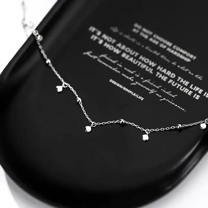 Collier ronde argent avec pompon pour femmes colliers ras du cou occasions spéciales anniversaire mariage fête cérémonie