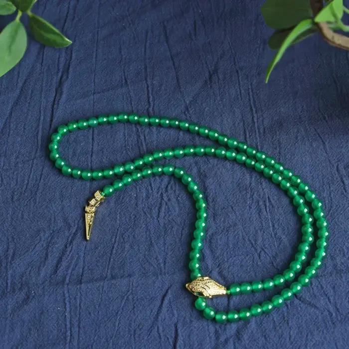 Collier Serpent Rétro Luxe Léger Incrusté de Turquoise