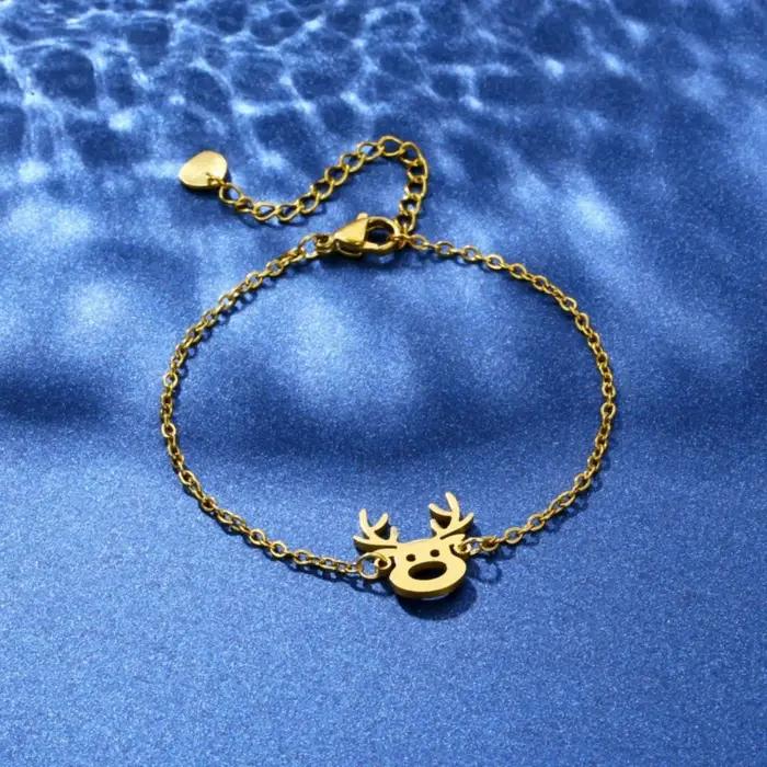 Bracelet de noël en forme de renne et d'élan pour femmes et hommes