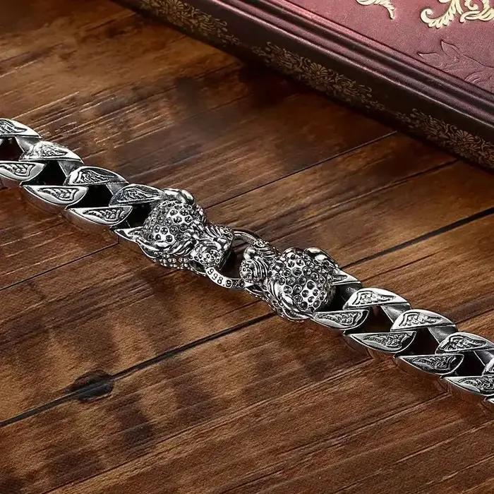 Bracelet tressé en argent S925 pour hommes