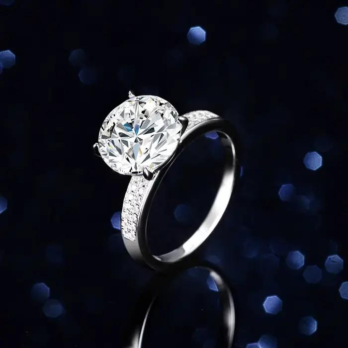 Bague en argent sterling s925 sertie de moissanite br 5ct design classique pour femme occasions spéciales elegance et sophistication