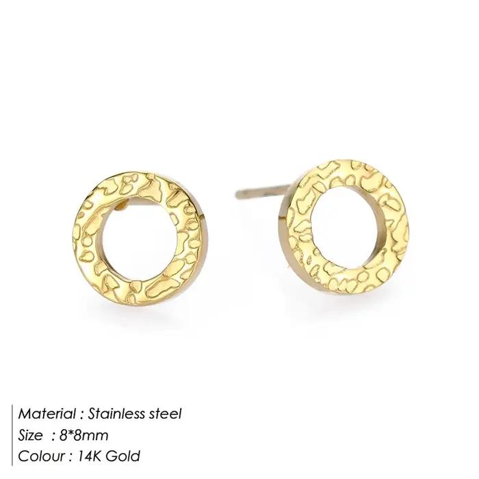 E-manco dames petites boucles d'oreilles rondes épingle de sûreté femmes