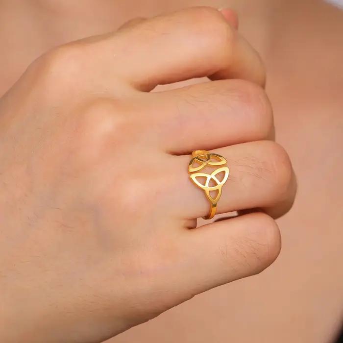 COOLTIME – bague à nœud celtique trinité pour femmes et hommes