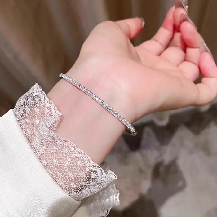 Bracelets Moissanite en diamant éternité pour femmes