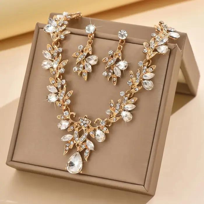 3 pièces nouveaux ensembles de collier de mode pour les femmes collier de goutte d'eau collier ras d