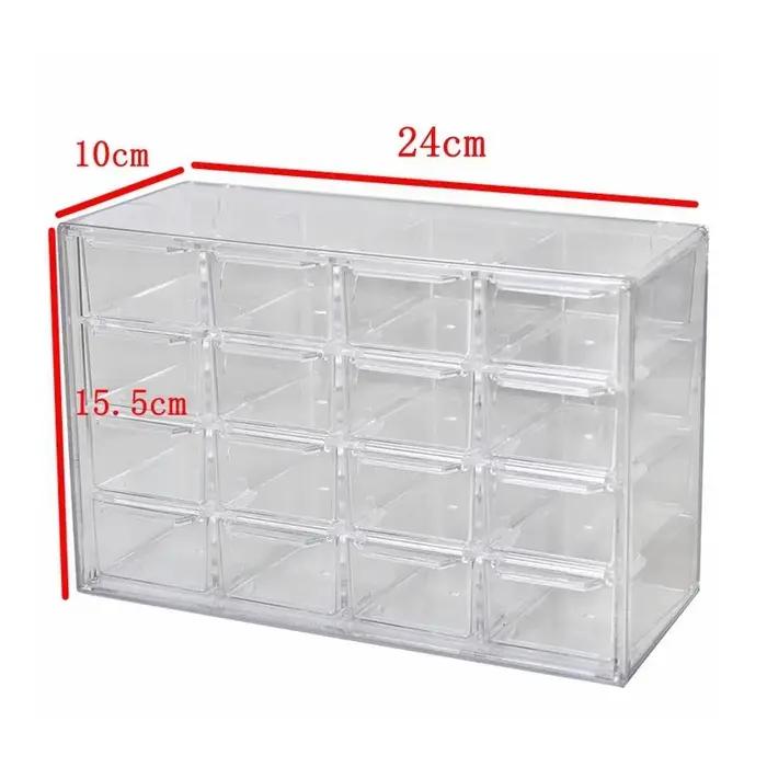 Boîte de rangement de perles de bijouterie de bureau, organisateur de matériaux DIY faits à la main, tiroir transparent en plastique à compartiments, étui de tri de perles