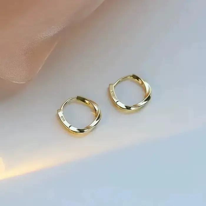 Boucles d'oreilles rondes en argent Sterling 925 pour femmes