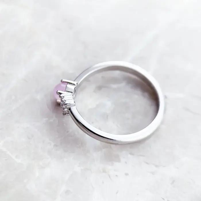 Bague flèche pierre de couleur opale scintillante rose Europe bijoux fins pour les femmes cadeau romantique d'été en argent Sterling 925