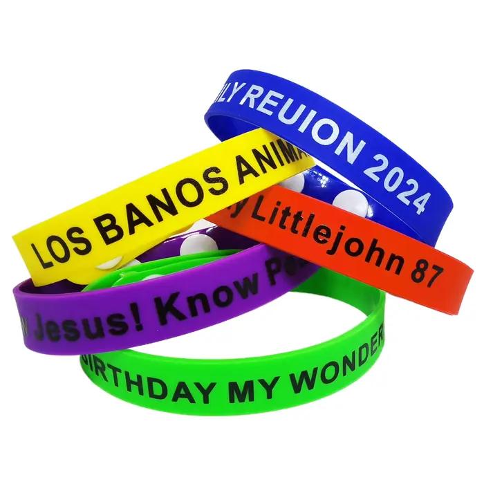 Bracelet personnalisable en caoutchouc réglable pour motivation et cadeaux d'occasion spéciale femme homme