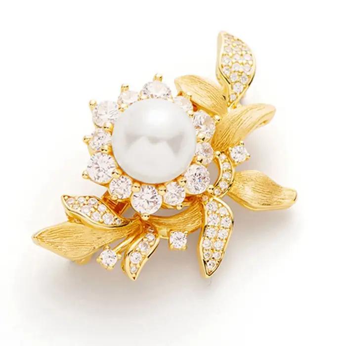 Vinregem-Bague en Argent Sterling 925 pour Femme, Broche en Diamant à Haute Teneur en Carbone, Bijou