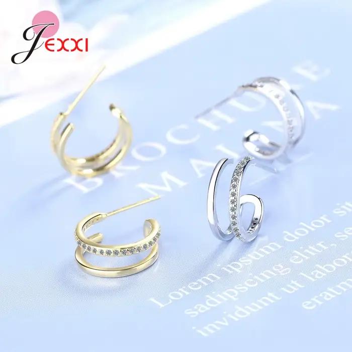 Boucles d'oreilles demi-cercle délicates pour femmes et filles