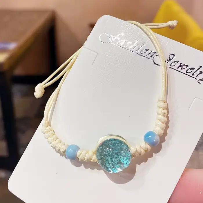 Bracelet floral tissé à la main, mignon, chic, bohème, unique pour femmes, bijou de poignet tendance