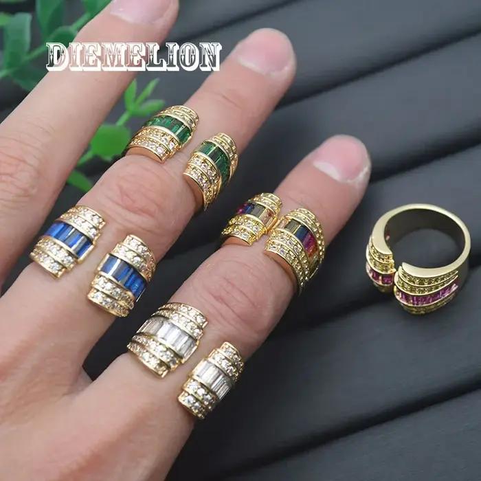 Bague de Luxe en Baguette de Couleur Murale pour Femme