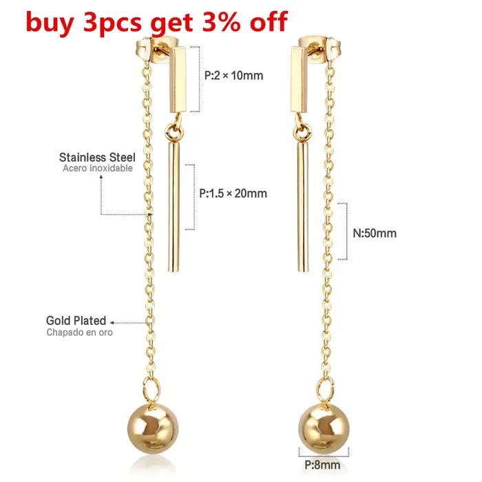 LUXUSTEEL – boucles d'oreilles dorées à la mode pour femmes