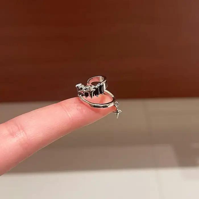 Boucles d'oreilles Hip-Hop en forme d'étoile à épines superposées
