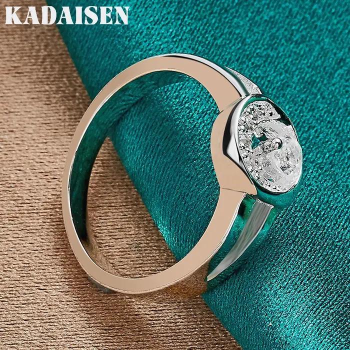 Zircon pleine lune en argent sterling 925 7-10 # Bague pour femme